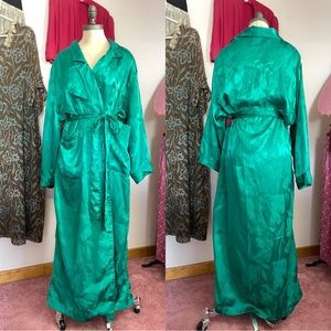 Vintage 1990s Y2K Victoria’s Secret Emerald Green Robe